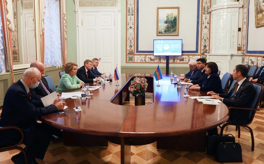 Sahibə Qafarova Rusiya Federasiya Şurasının sədri Valentina Matviyenko ilə görüşüb